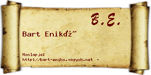 Bart Enikő névjegykártya